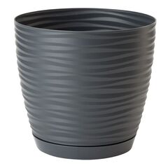Пластиковый горшок с подставкой FORM PLASTIC Sahara petit 3010-014 Ø13 антрацит