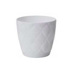 Flower pot FORM-PLASTIC flow petit eco recycled z podstawka 15 white