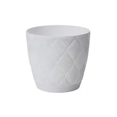 Flower pot FORM-PLASTIC flow petit eco recycled z podstawka 15 white