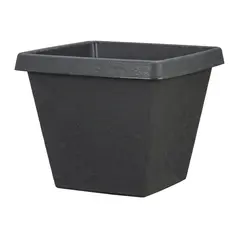 Outdoor plastic pot Scheurich Anthracite 35/286 Stones Square 16 l