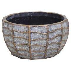 Ceramic pot Mega Collections Aurum Bowl Wave Bronze D22H11.5