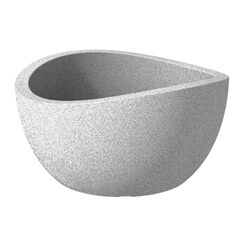 Outdoor plastic pot Scheurich 252/40 WAVE GLOBE BOWL STONY GREY