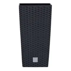 Plastic pot for flowers Prosperplast RATO SQUARE DRTS S433 265 mm anthracite