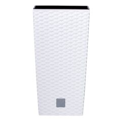 Plastic pot for flowers Prosperplast RATO SQUARE DRTS S449 265 mm white