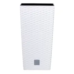 Plastic pot for flowers Prosperplast RATO SQUARE DRTS S449 265 mm white