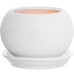 Ceramic flower pot Oriana Shar silk white 23х21 cm 9 l