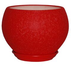 Flower Pot-Sphere Ceramic Red Silk 4,1l