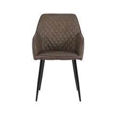 სკამი LAMO CRAZY HORSE LEATHER GREY UK SY BROWN 58x55x85 სმ