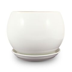 Ceramic flower pot Oriana Shar gloss white 13.5x12.5 cm 1.4 l