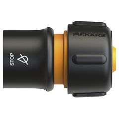 Connector Fiskars L QuHoseConnSTOP 19mm (3/4 ")