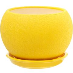 Ceramic flower pot Oriana Shar silk yellow 18x17 cm 4.1 l