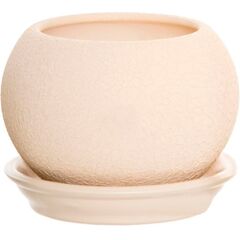 Ceramic flower pot Oriana Shar silk beige 7.5x8.5 cm 0.4 l