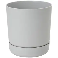 პლასტმასის ქოთანი ყვავილებისთვის FORM PLASTIC Satina with saucer 4250-040 Ø15 პლატინისფერი