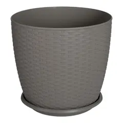 Pot plastic with stand Aleana Rotang 30x27,5cm cocoa