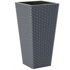 პლასტმასის ქოთანი ყვავილებისთვის FORM PLASTIC Rattana Slim square 3890-014 Ø30 ანტრაციტი