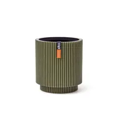 Flower pot Capi Europe Vase cylinder Groove 19x21cm green