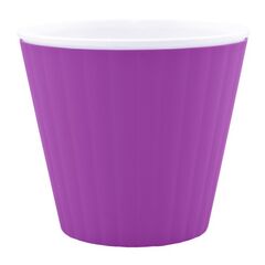 Plastic flower pot double ALEANA Ibis 13x11,2 dark lilac-white