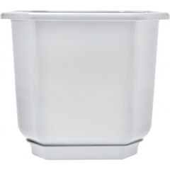 Plastic flower pot with stand Aleana Dama 24x24 white