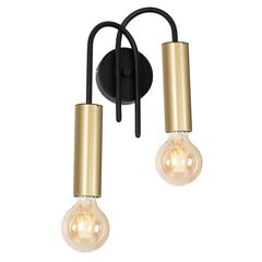 Wall lamp LUMINEX 2 Loppe E27 2x MAX 60W black gold 505