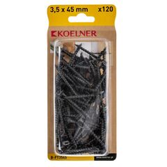 სჭვალი თაბაშირ-მუყაო 3,5x45 მმ ხე Koelner 120 ც B-FT3545  ბლისტი