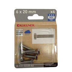 ჭანჭიკი სრული ხრახნით Koelner DIN 933 5x20 მმ A2 6 ც B-933-05020-A2