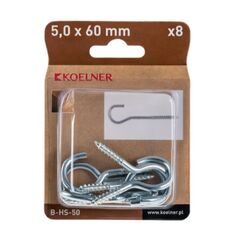 Ceiling anchor with hook Koelner M5x60 mm 8 pcs B-HS-50