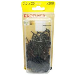 სჭვალი თაბაშირ-მუყაო 3,5x25 მმ ხე Koelner 200 ც B-FT3525  ბლისტი