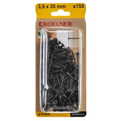სჭვალი თაბაშირ-მუყაო 3,5x35 მმ ხე Koelner 150 ც  B-FT3535  ბლისტი