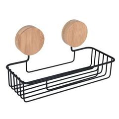 Self adhesive bathroom shelf Bisk Plain black bamb