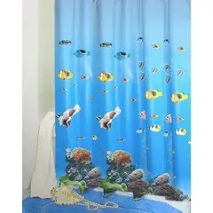 Bathroom curtain Bisk PEVA SEA HORSE MULTI 200x180 cm