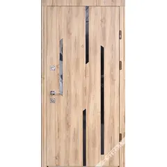 ლითონის კარი გარე გაღება STRAJ Mirage 950x2200mm L მუხა თამბაქო