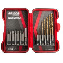 Set of screwdriver bits and drill bits Raider 157795 15 pcs