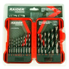 Set of drills for wood Raider 157791 3-10 mm 15 pcs