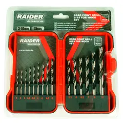 Set of drills for wood Raider 157791 3-10 mm 15 pcs