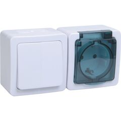 Switch with socket IEK БГб-22-31-ГПБд IP54