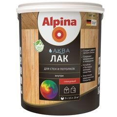 Лак акриловый для деревянных интерьеров Alpina Aqua глянцевый 2.5 л