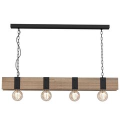 Chandelier Luminex 0822 4 E27 15W black wood