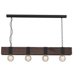 Chandelier Luminex 0826 4 E27 15W brown wood