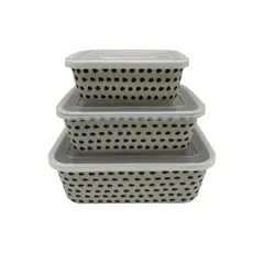 Set of bamboo containers MG-1949 3pcs