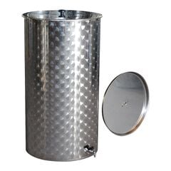 Barrel stainless steel 100 l with pneumatic cover