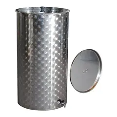 Barrel stainless steel 1000 l with pneumatic cover