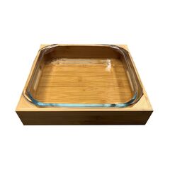 Glass jar with bamboo stand MG-1326