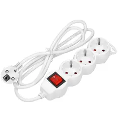 Extension cable VIRONE 3 3m 3 1.5mm² Schuko switch white
