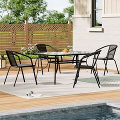 Garden furniture set table 120x80x70 cm 4 chairs 50x45x70 cm