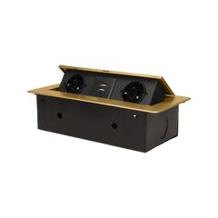 Table block ORNO 2 2xUSB-A Schuko brass
