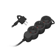 Extension cable VIRONE 3 5m 3 1.5mm² Schuko black