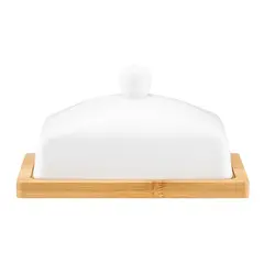 Butter dish on bamboo DAJAR Natural AMBITION 17 cm