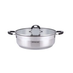 Металлическая сковорода со стеклом и металлической крышкой Arshia SS478-3087 30x7,5см