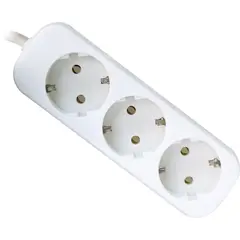 Extension cord  DEFENDER E318 3 sectional with grounding 1,8 m white