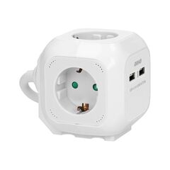 Удлинитель куб ORNO 4х1.4м 2 USB-А Schuko белый